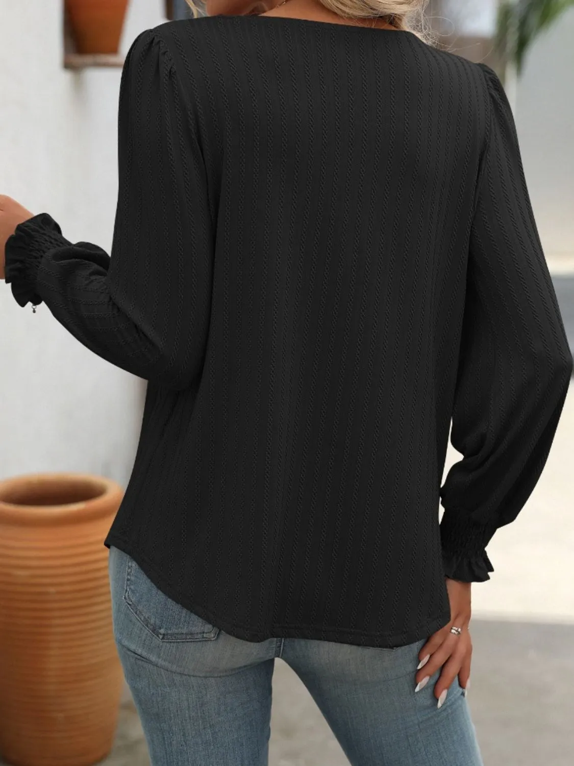 Mandy Square Neck Lantern Sleeve Top (7 Colors)