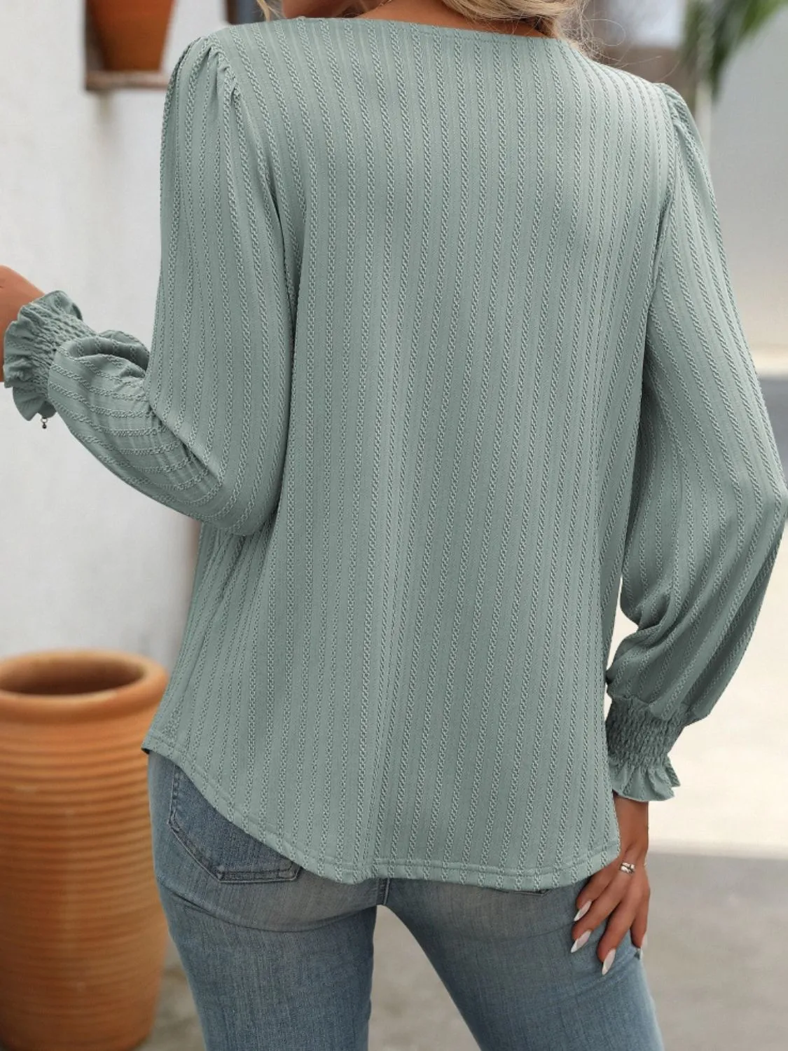 Mandy Square Neck Lantern Sleeve Top (7 Colors)