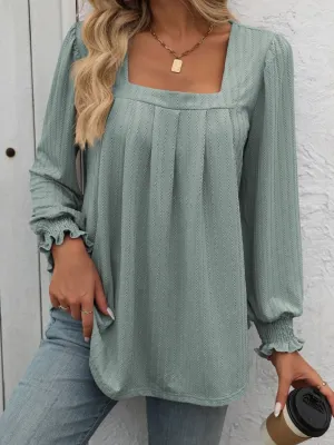Mandy Square Neck Lantern Sleeve Top (7 Colors)