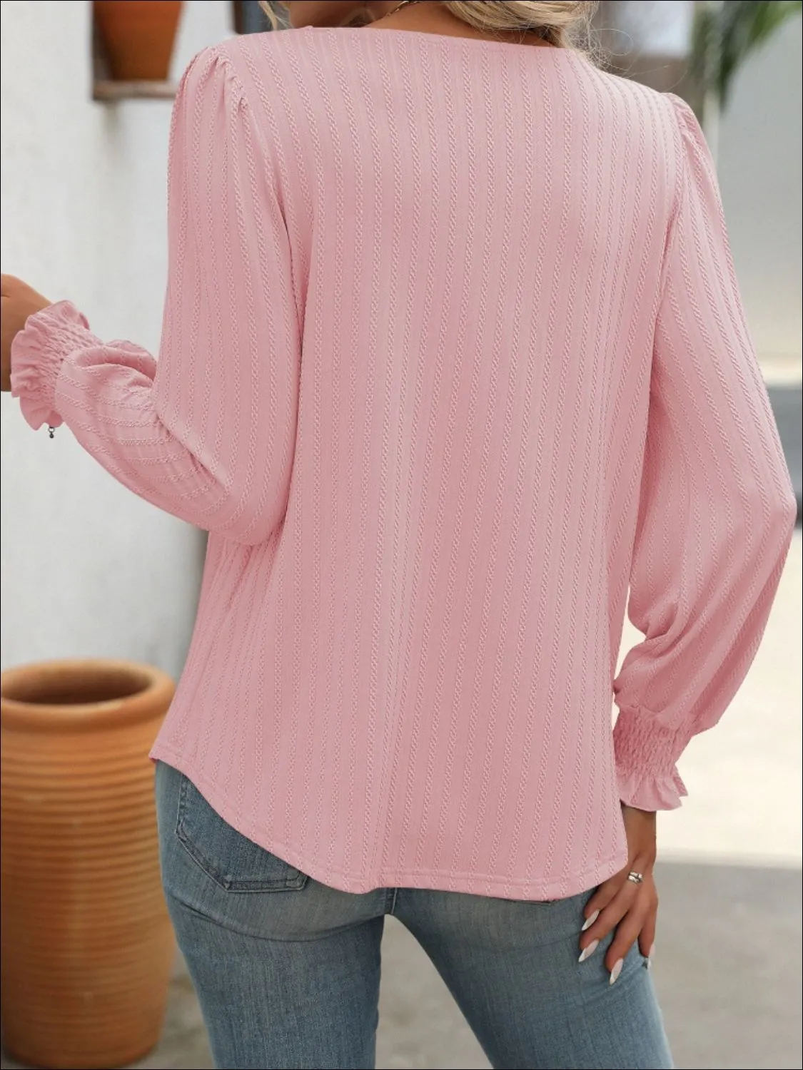 Mandy Square Neck Lantern Sleeve Top (7 Colors)