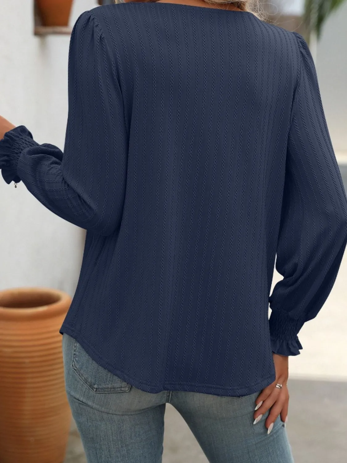 Mandy Square Neck Lantern Sleeve Top (7 Colors)