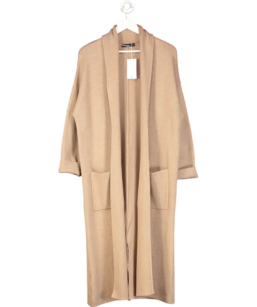 MANGO Beige Opne Front Maxi Cardigan UK XS