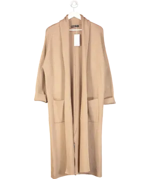 MANGO Beige Opne Front Maxi Cardigan UK XS