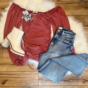 Marsala Scoop Neck top