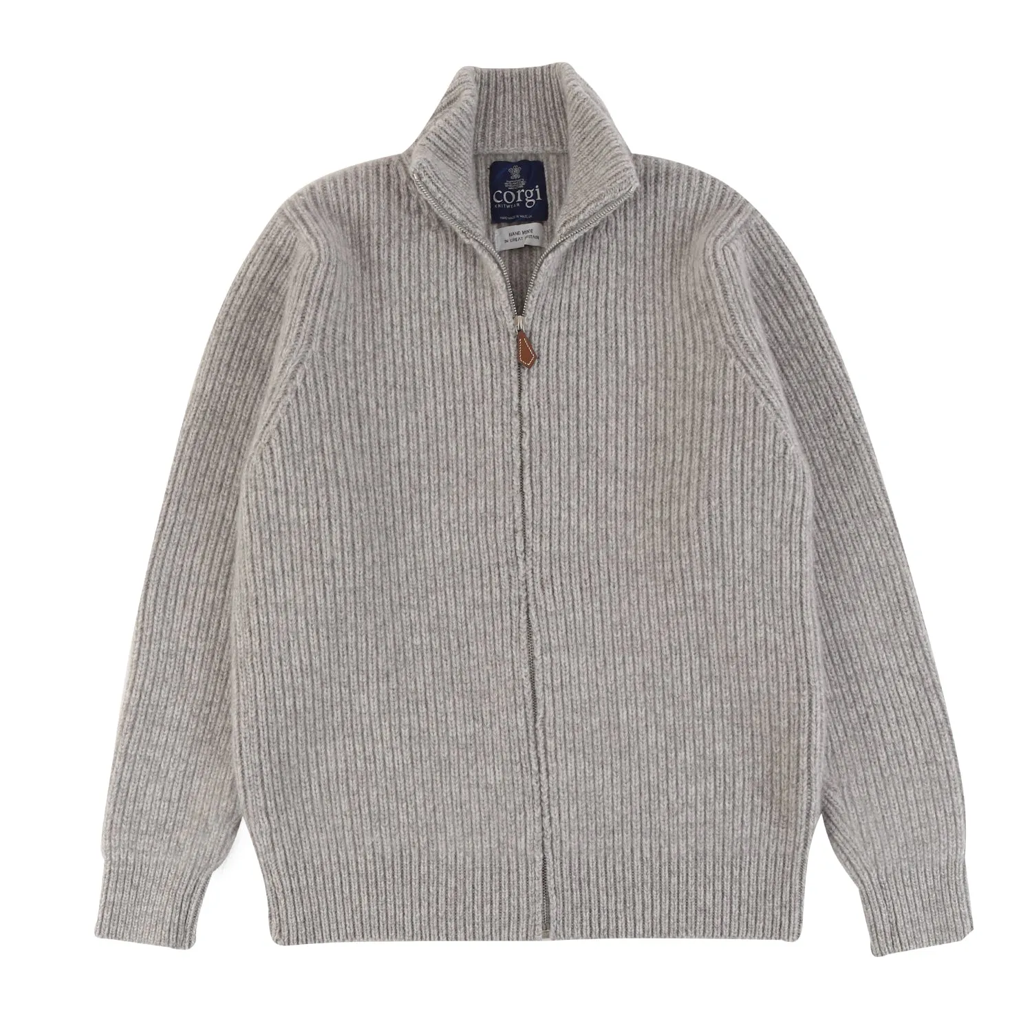 Men's Ribbed Zip Wool Cardigan