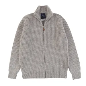 Men's Ribbed Zip Wool Cardigan