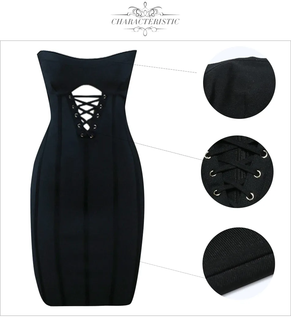 Mini Strapless Hollow Out Bandage Dress