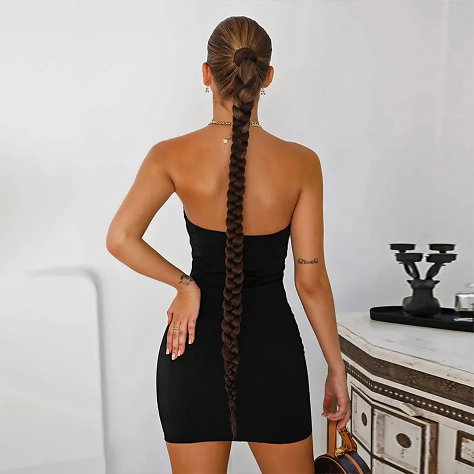 Mini Strapless Hollow Out Bandage Dress
