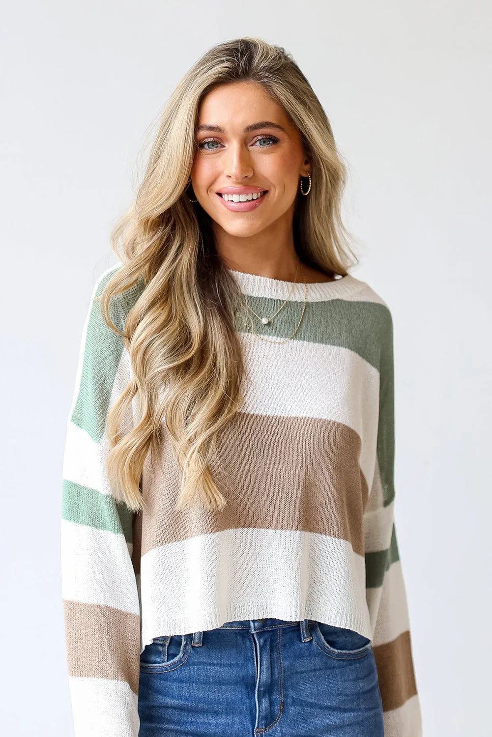 Multicolour Colorblock Scoop Neck Sweater