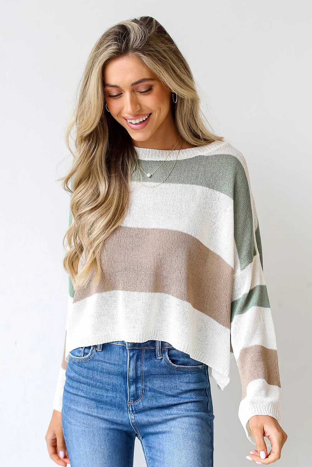 Multicolour Colorblock Scoop Neck Sweater