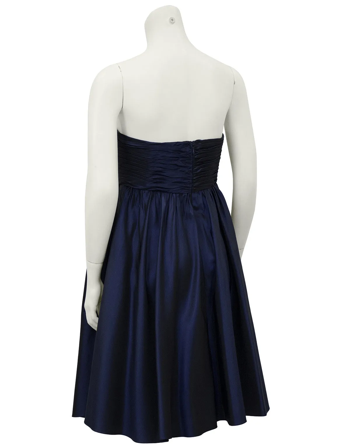 Navy Blue Taffeta Cocktail Dress