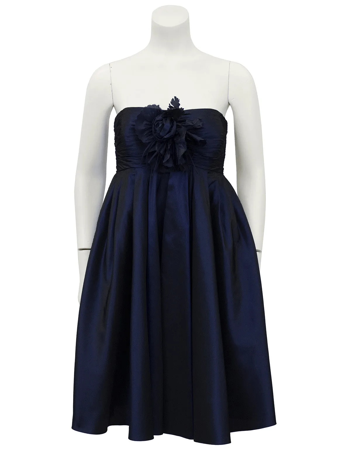 Navy Blue Taffeta Cocktail Dress