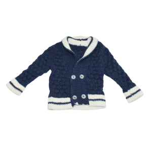 Navy Shawl Collar Cardi