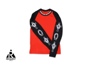 Neck Logo Baseball L/S Tee "Red/Black"
