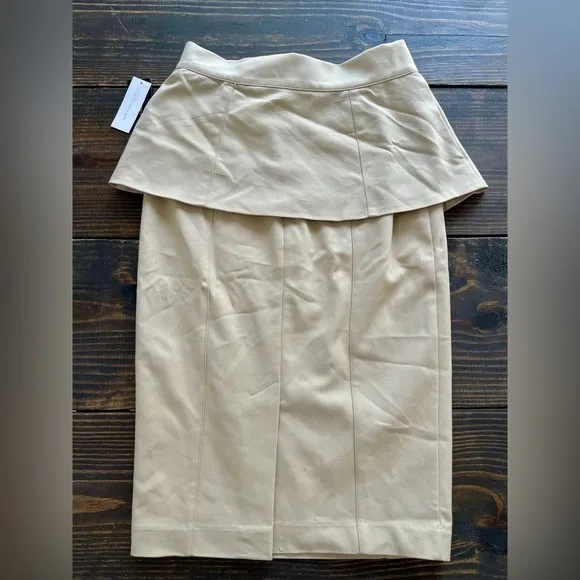 New York and Company, belted overlay, pencil skirts taupe size 4 NWT
