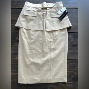 New York and Company, belted overlay, pencil skirts taupe size 4 NWT