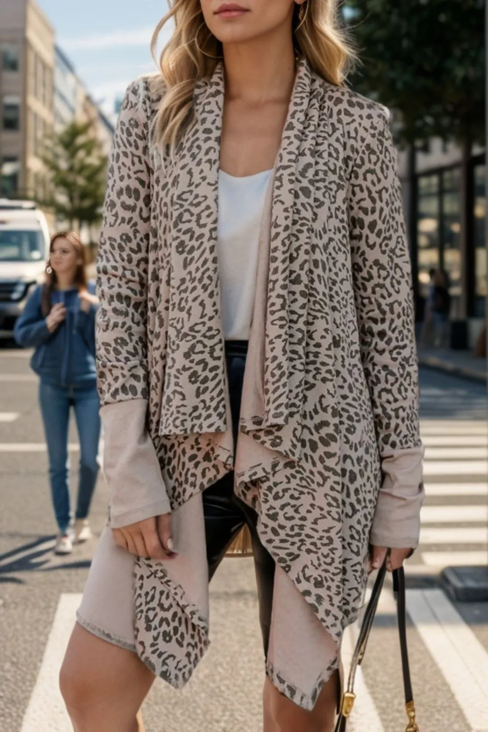 Oakley Leopard Open Front Long Sleeve Cover-Up
