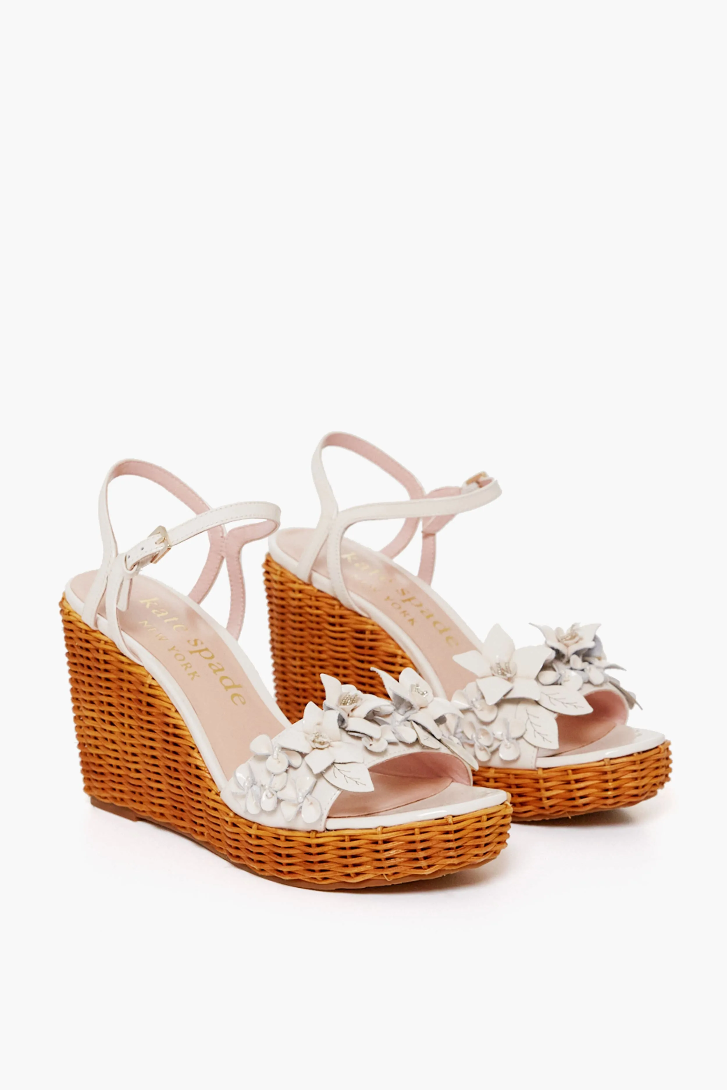 Parchment Fiori Wicker Wedge Sandal