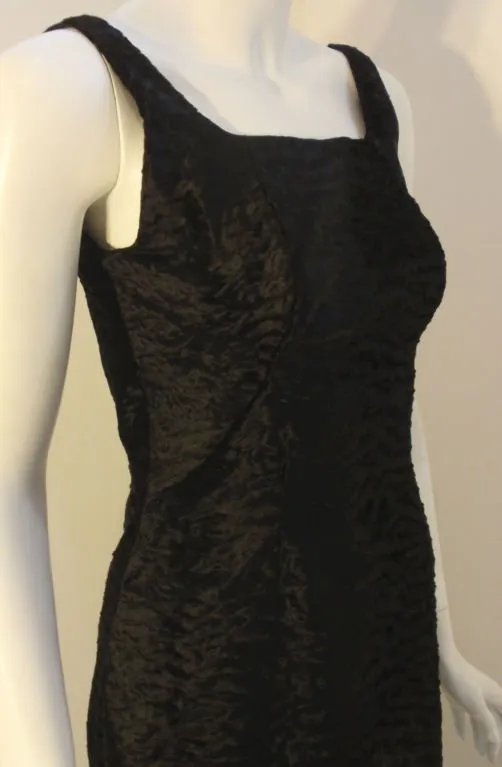 PAULINE TRIGERE 1960s Black Textured Velvet Cocktail Dress