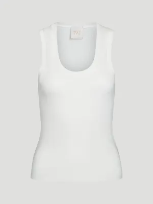 Perfect Cashmere Tank in Ivory