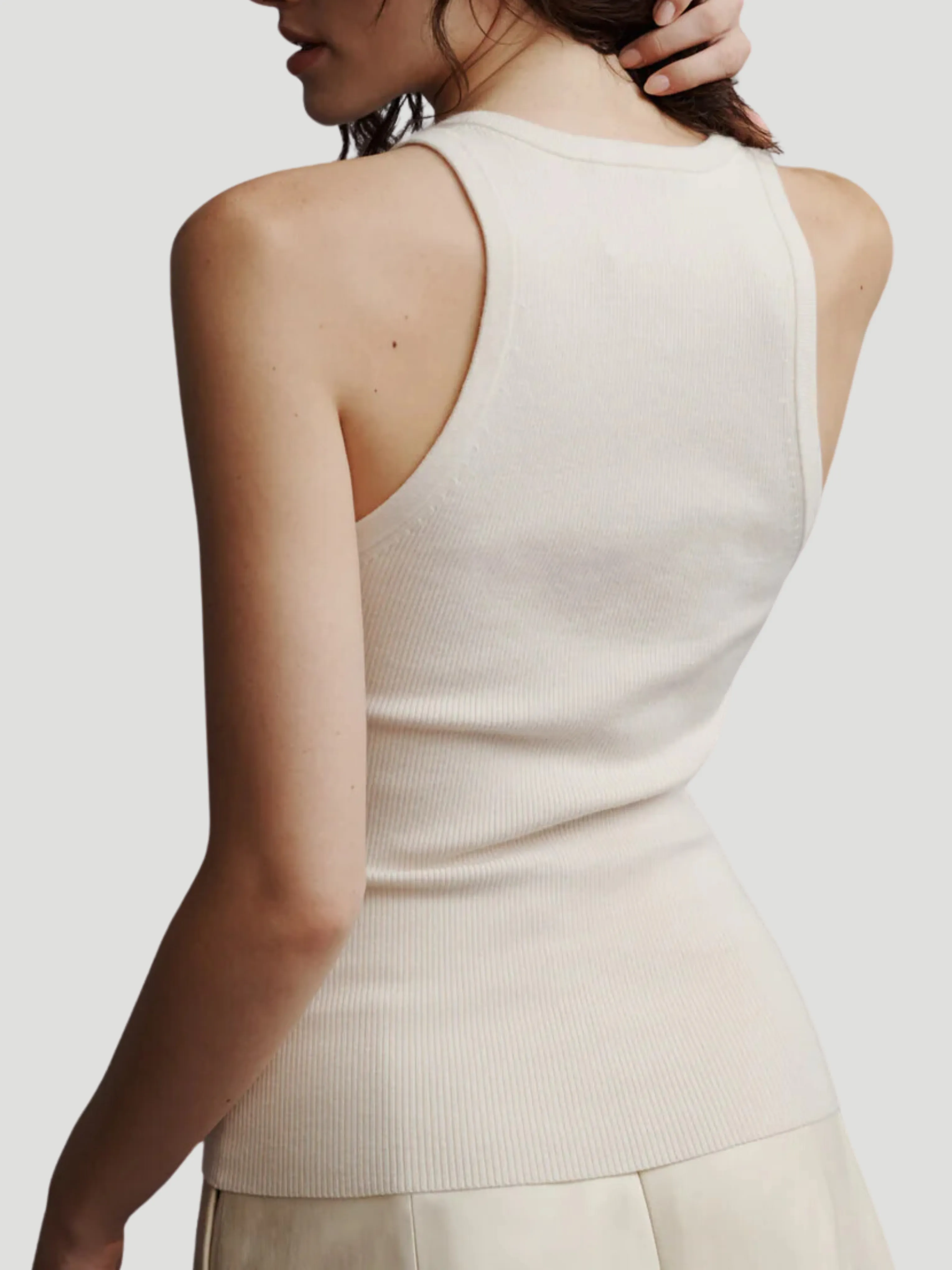 Perfect Cashmere Tank in Ivory