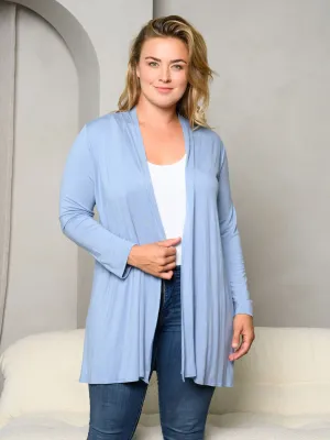 PLUS SIZE LONG SLEEVE OPEN CARDIGAN