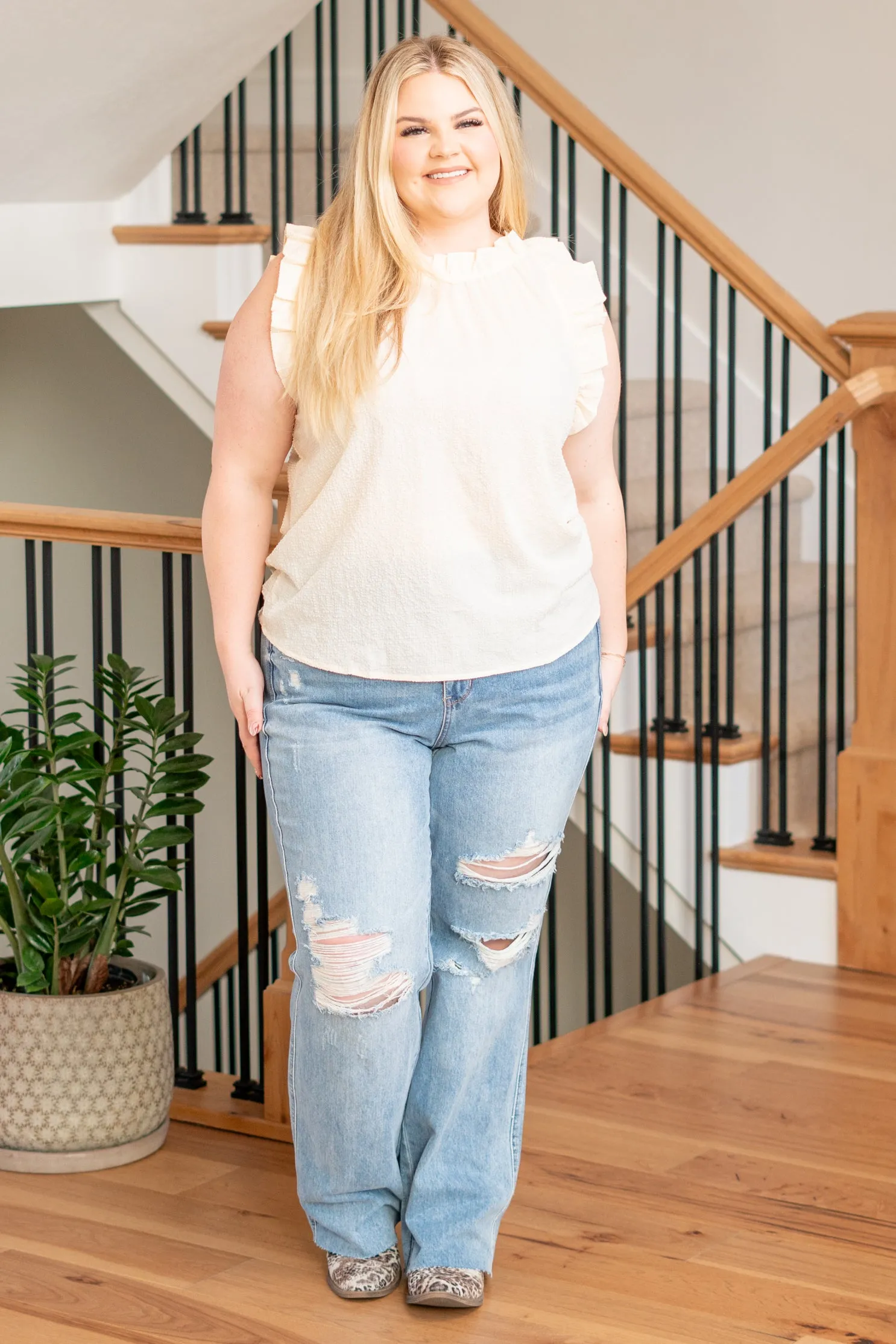 Plus Size Sienna Mock Neck Top - Khaki