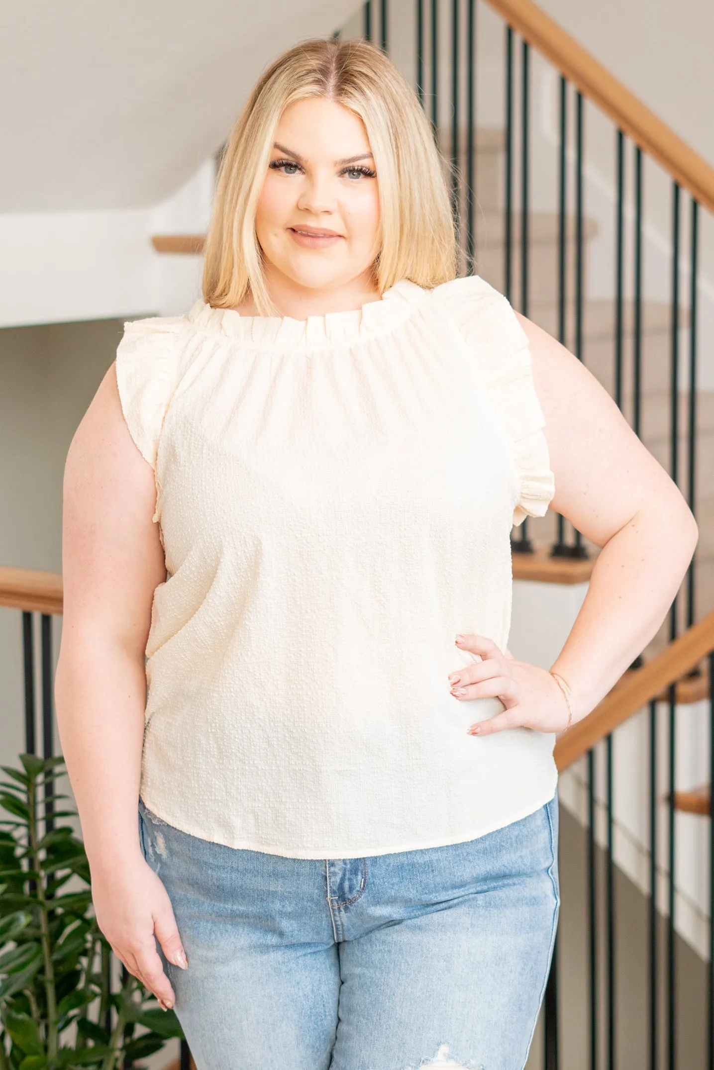 Plus Size Sienna Mock Neck Top - Khaki