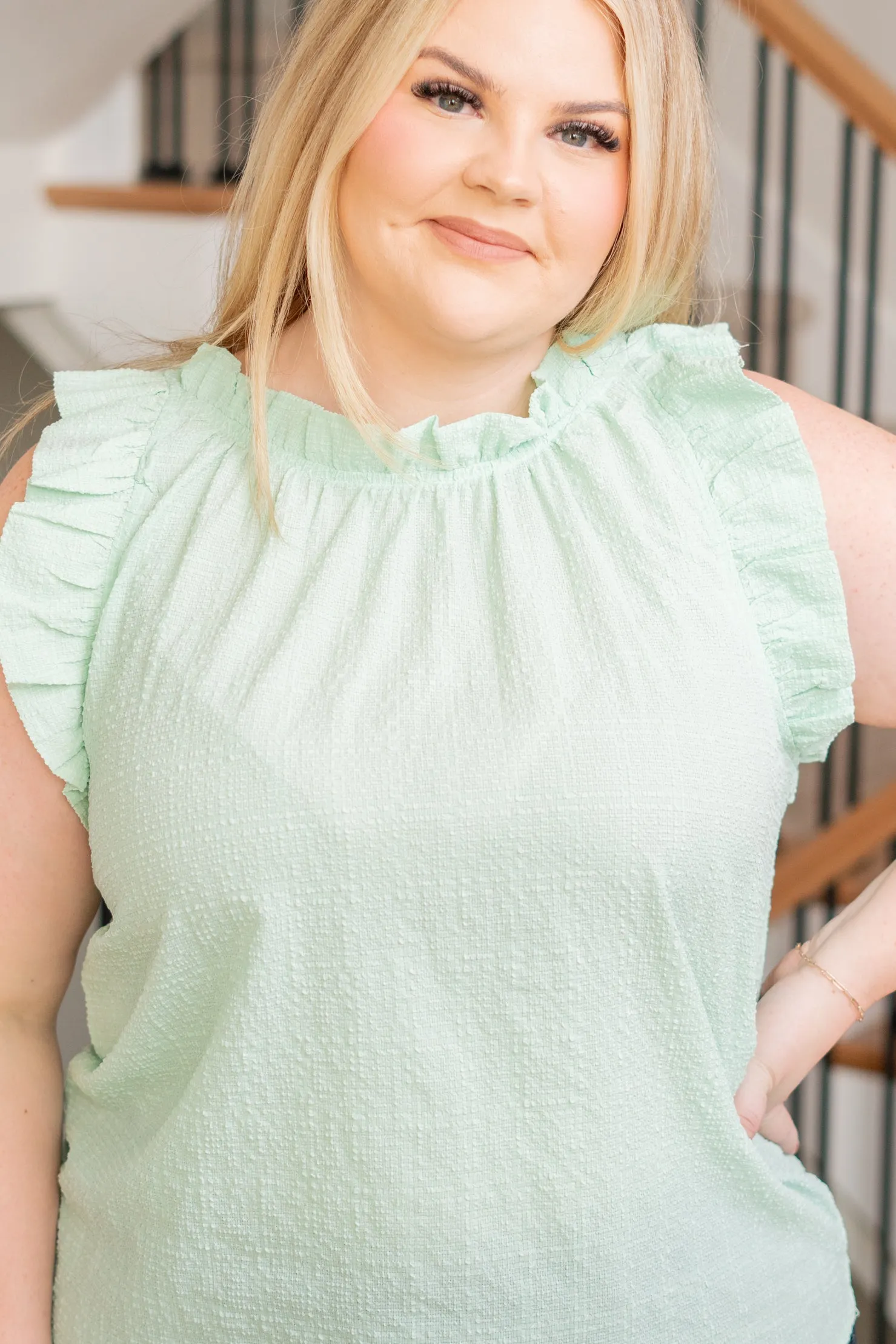 Plus Size Sienna Mock Neck Top - Mint