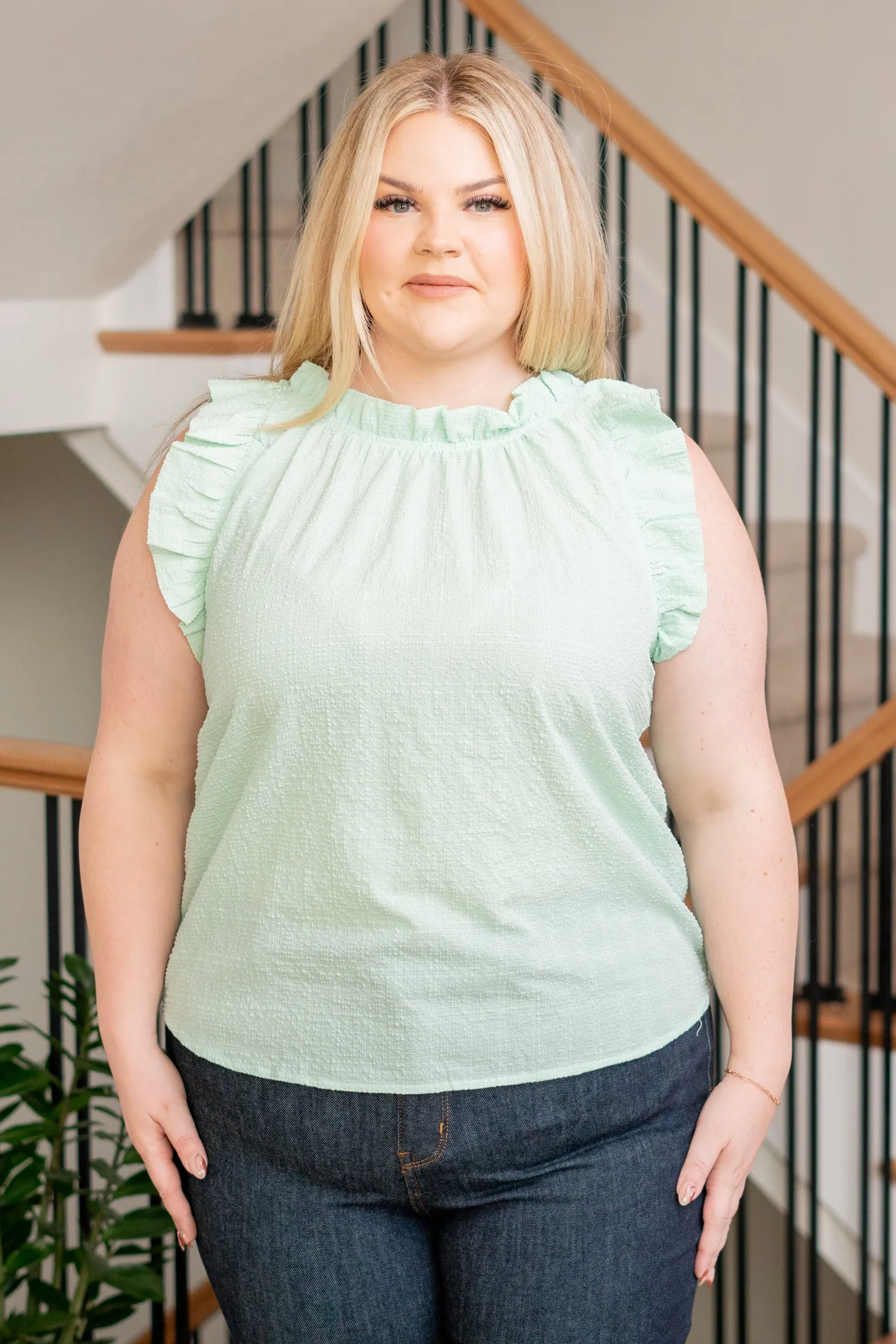 Plus Size Sienna Mock Neck Top - Mint