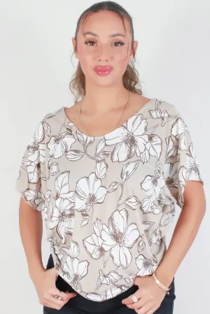 POPPY FLOWER DOLMAN TOP