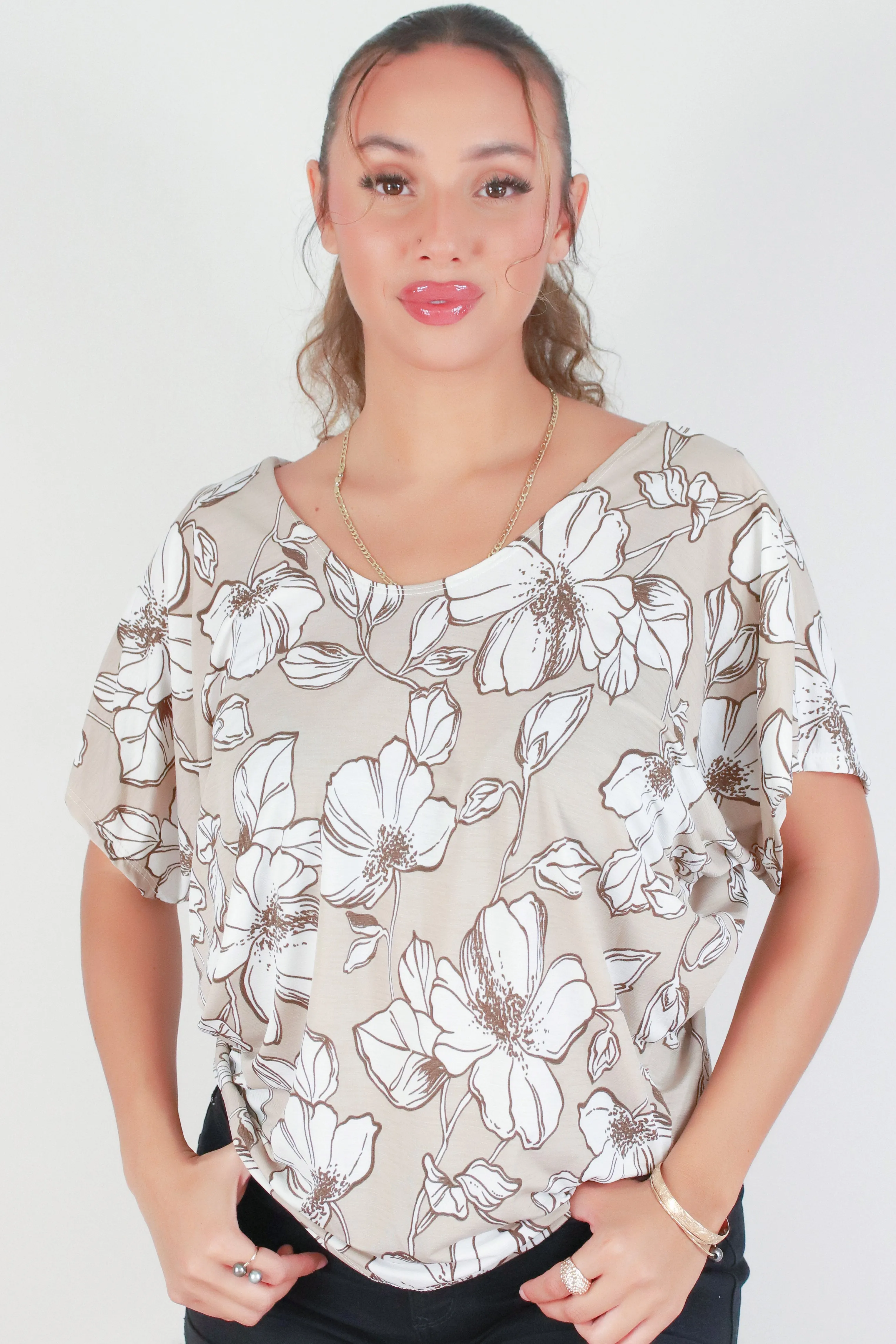 POPPY FLOWER DOLMAN TOP