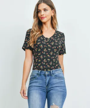 Print Round Neck Bodysuit