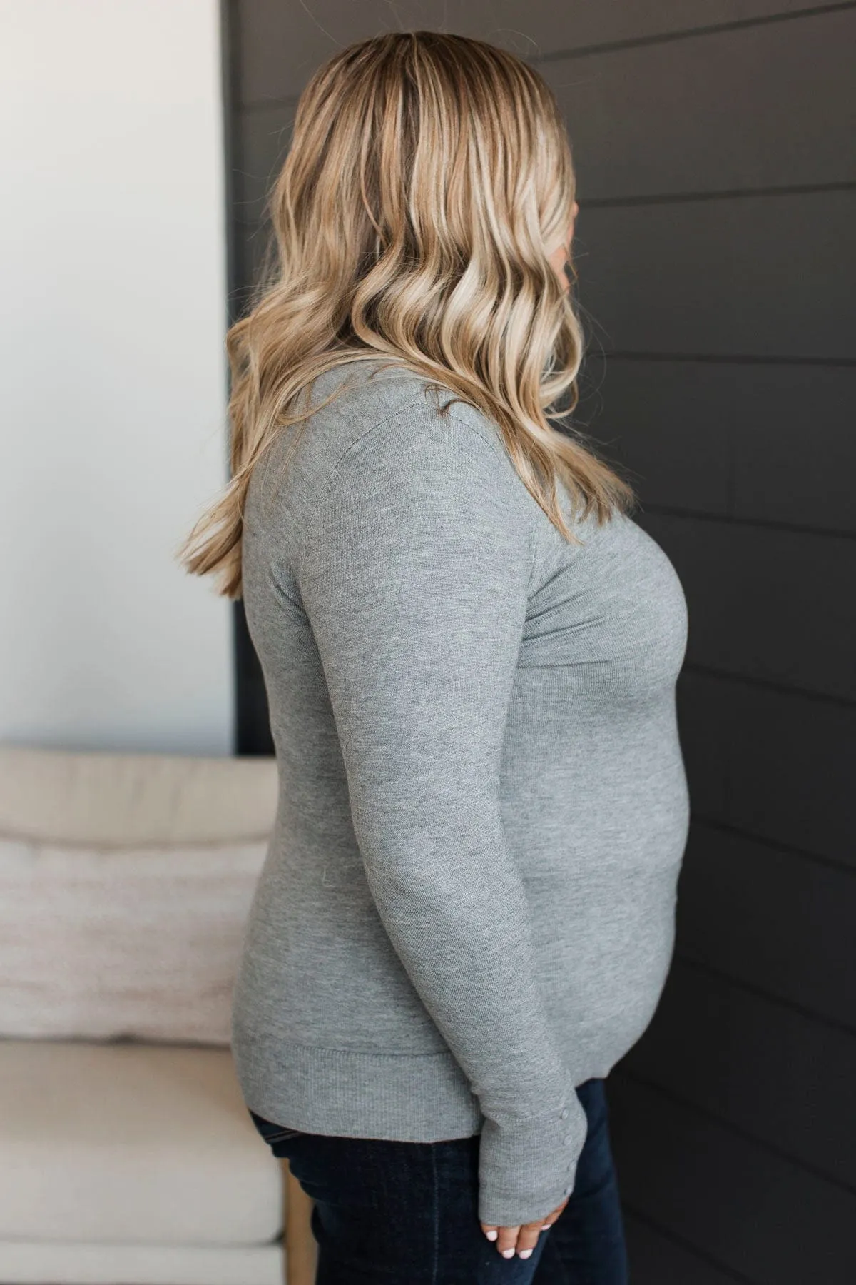 Quiet Feelings Turtle Neck Sweater- Heather Grey