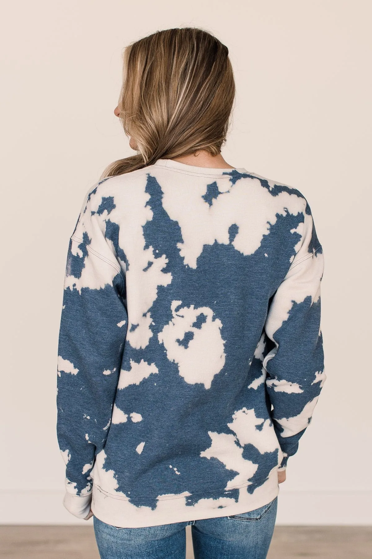 "More Spice Than Pumpkin" Bleached Crew Neck- Navy