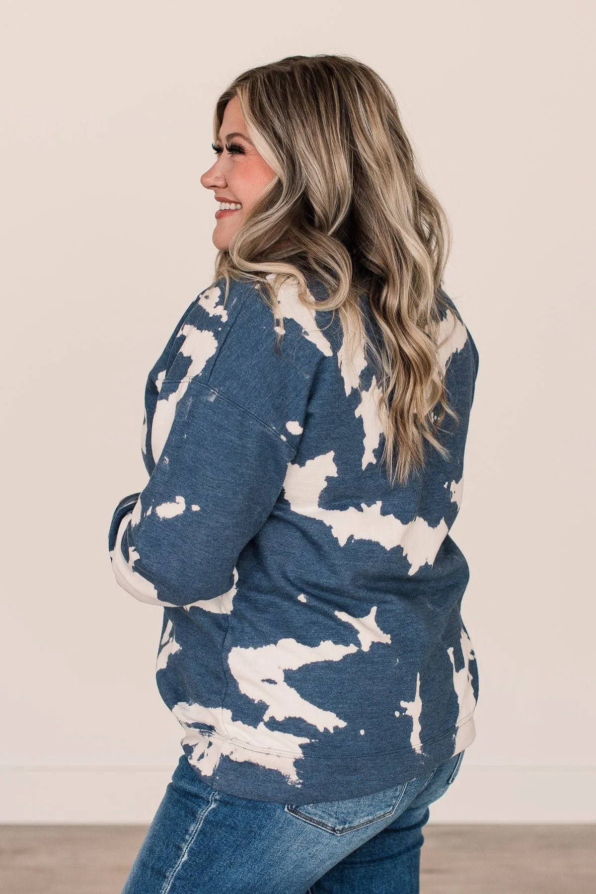 "More Spice Than Pumpkin" Bleached Crew Neck- Navy