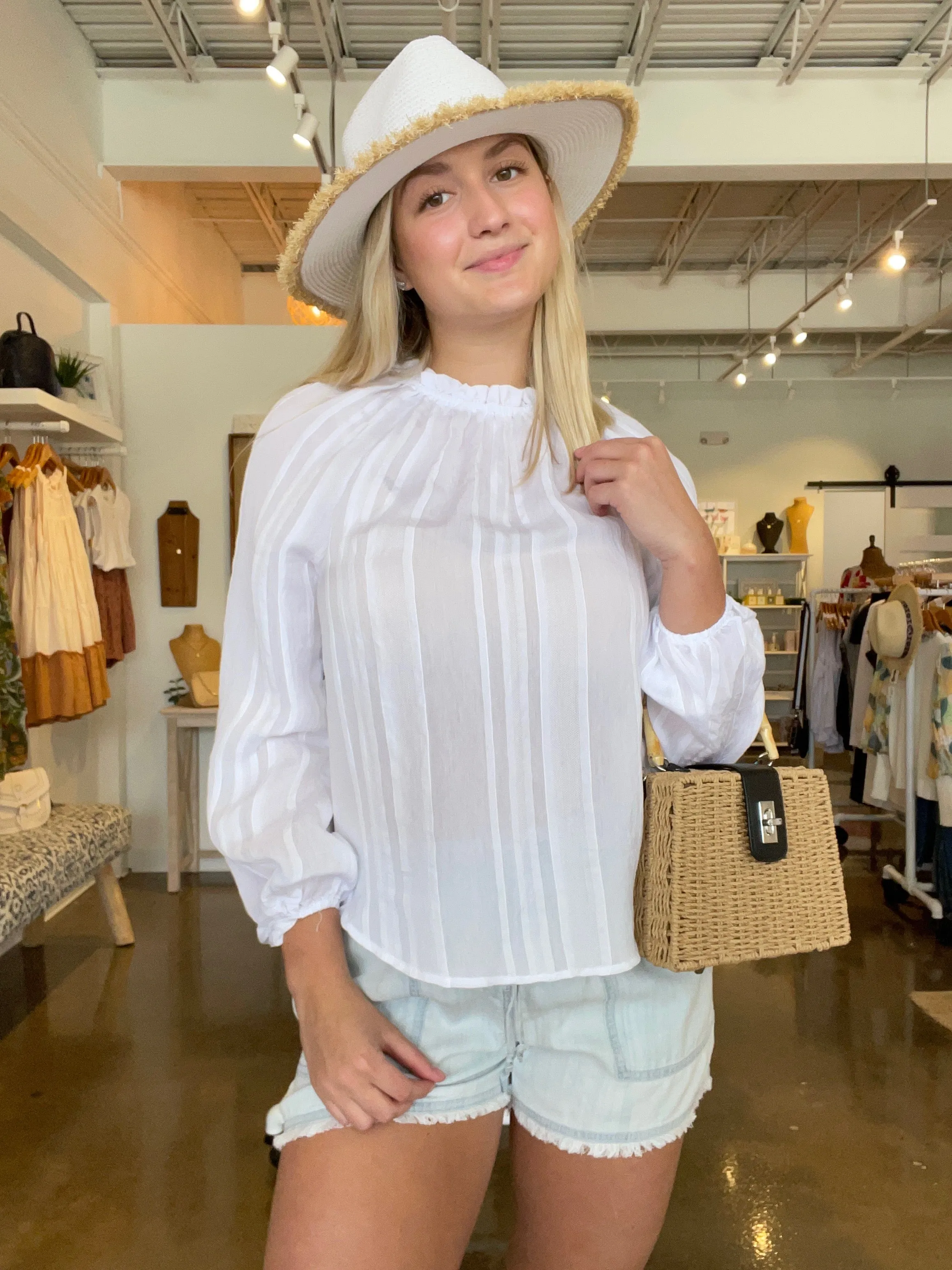Raglan Shirred Top
