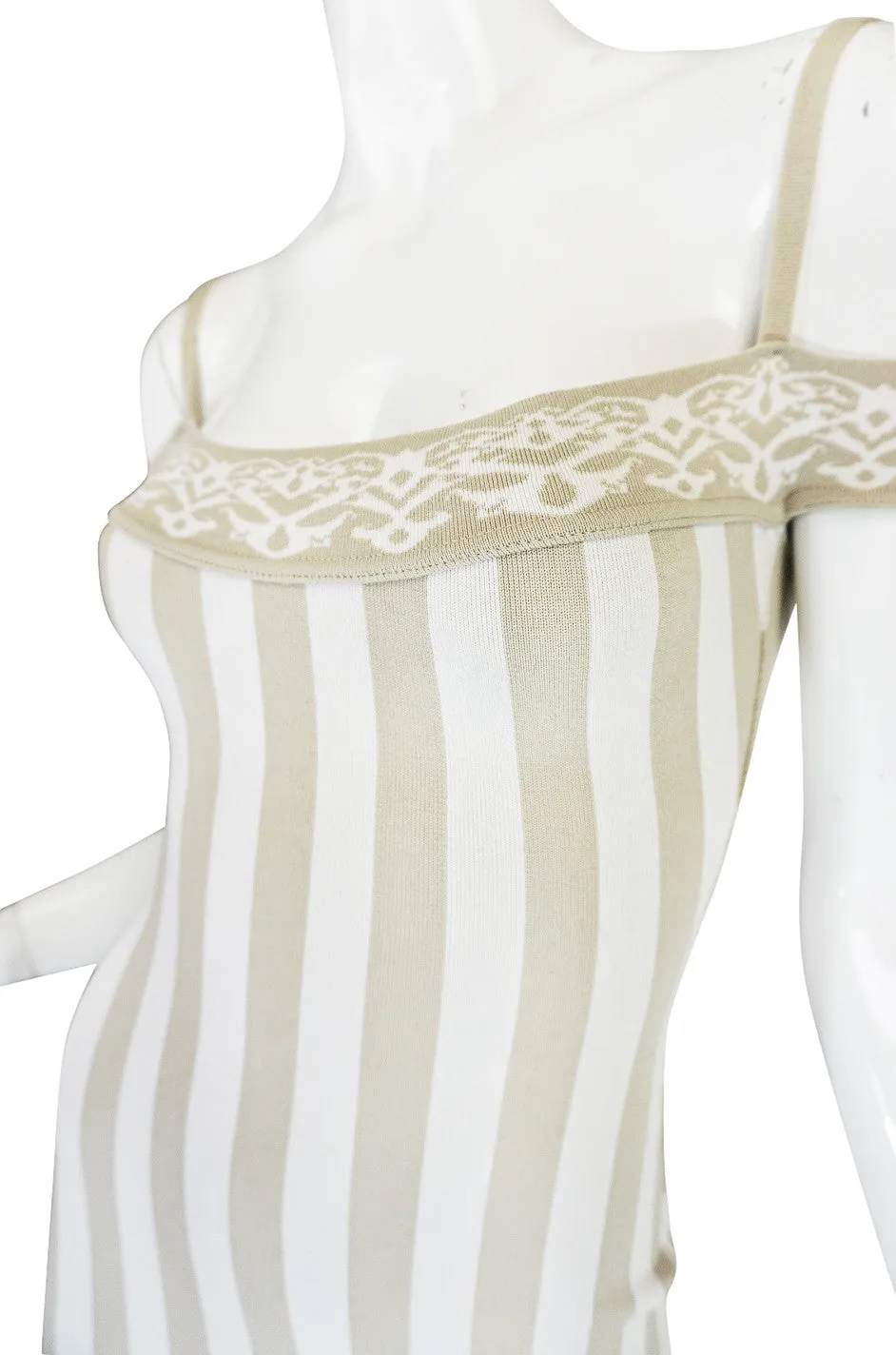 Rare Spring 1992 Museum Held Azzedine Alaia Striped Dress