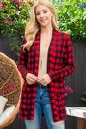 Red Buffalo Plaid Cardigan