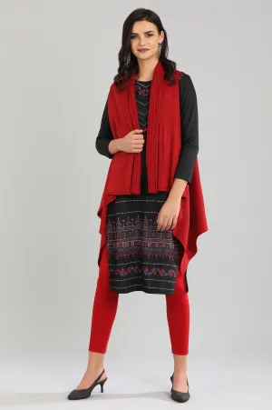 Red Shawl Collar Sweater