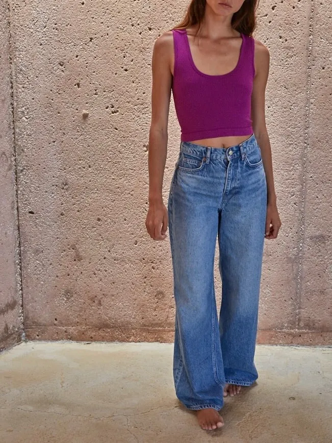 Reversible Crop Tank - Hollyhock