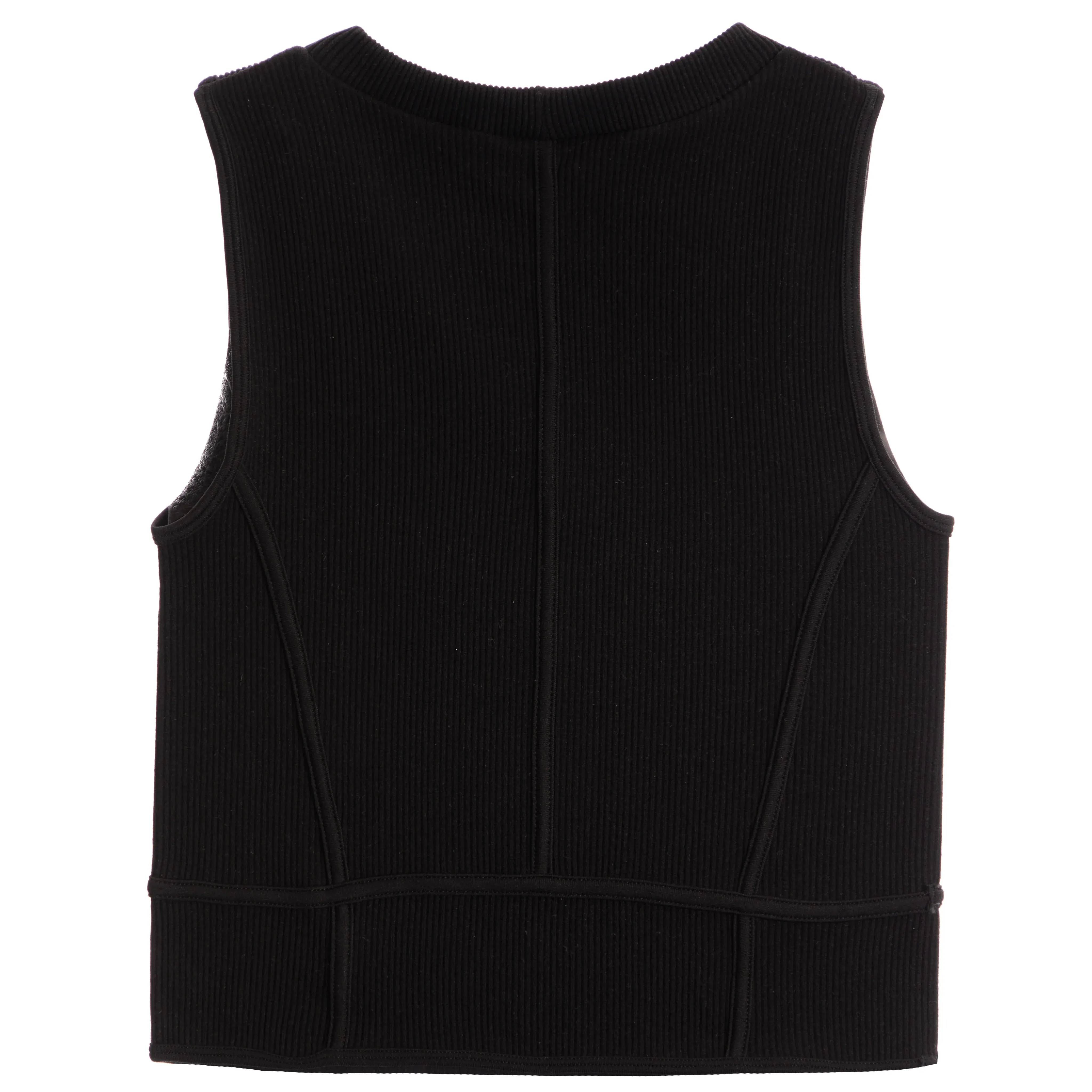 Rib High Neck Corset Tee