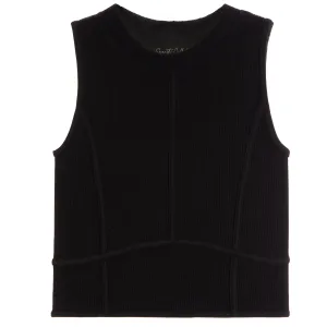 Rib High Neck Corset Tee