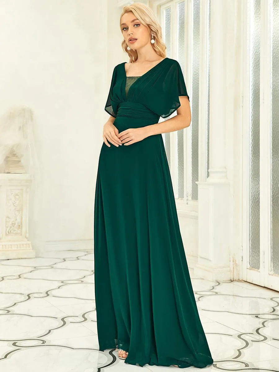 Robe de demoiselle d'honneur longue en mousseline de soie sexy pour femmes