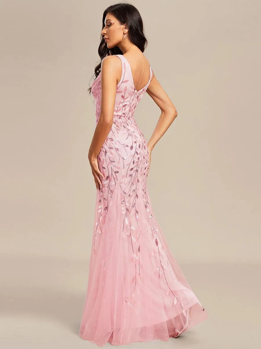 Robe de soirée Sexy Longue belle à double col en V pour femmes