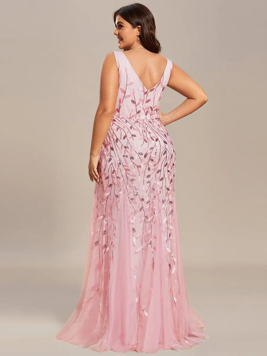 Robe de soirée Sexy Longue belle à double col en V pour femmes