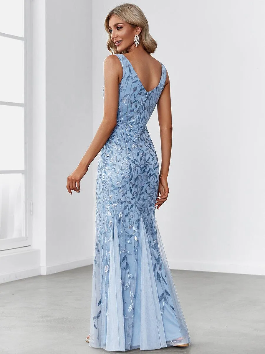 Robe de soirée Sexy Longue belle à double col en V pour femmes