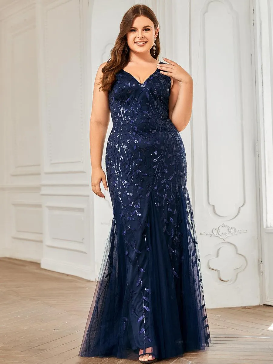 Robe de soirée Sexy Longue belle à double col en V pour femmes