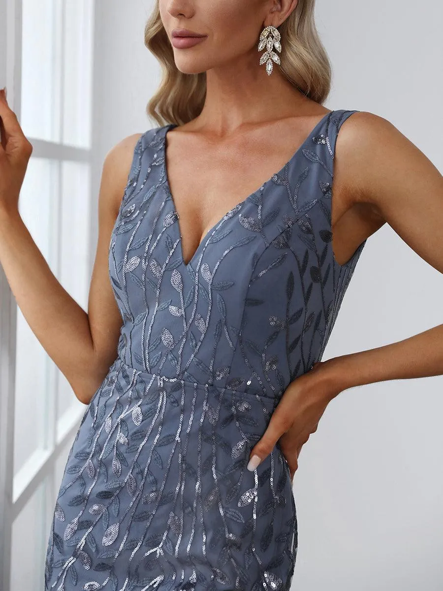 Robe de soirée Sexy Longue belle à double col en V pour femmes
