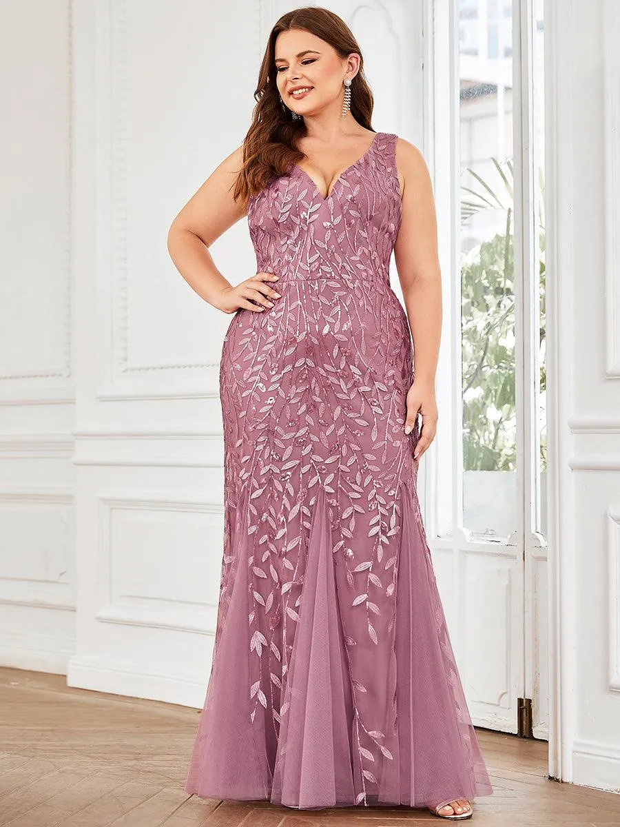 Robe de soirée Sexy Longue belle à double col en V pour femmes